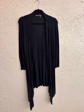 Bellini Black Knit Cardigan with Orange Logo Tag